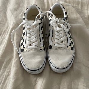 Checkered lace up vans